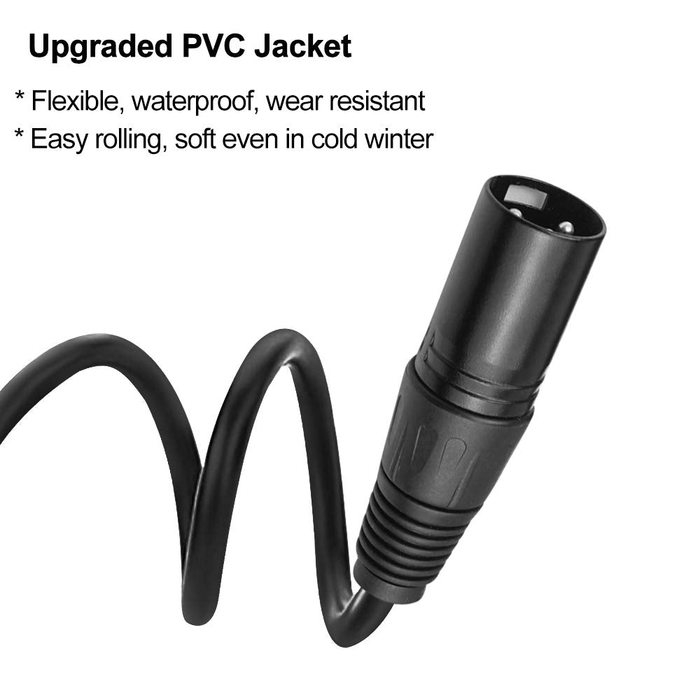 65Ft  2M Dmx Cable, 8Pcs Eyeshot 3 Pin Dmx Cables Dmx Wires, Dmx512 Xlr Male To Female Stage Light Signal Cable With Metal Conne