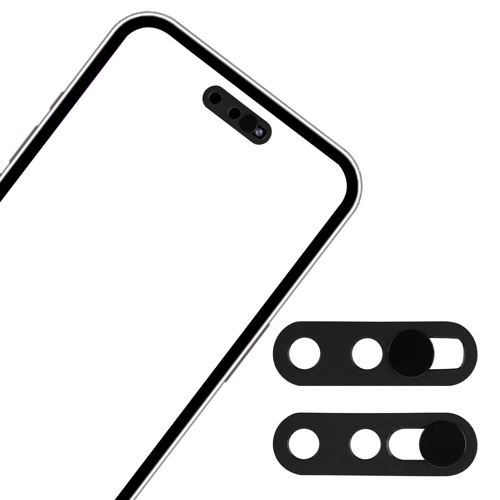 XIHIRCD 2pcs Front Camera Cover for iPhone 14 Pro/14 Pro Max/15 series/16