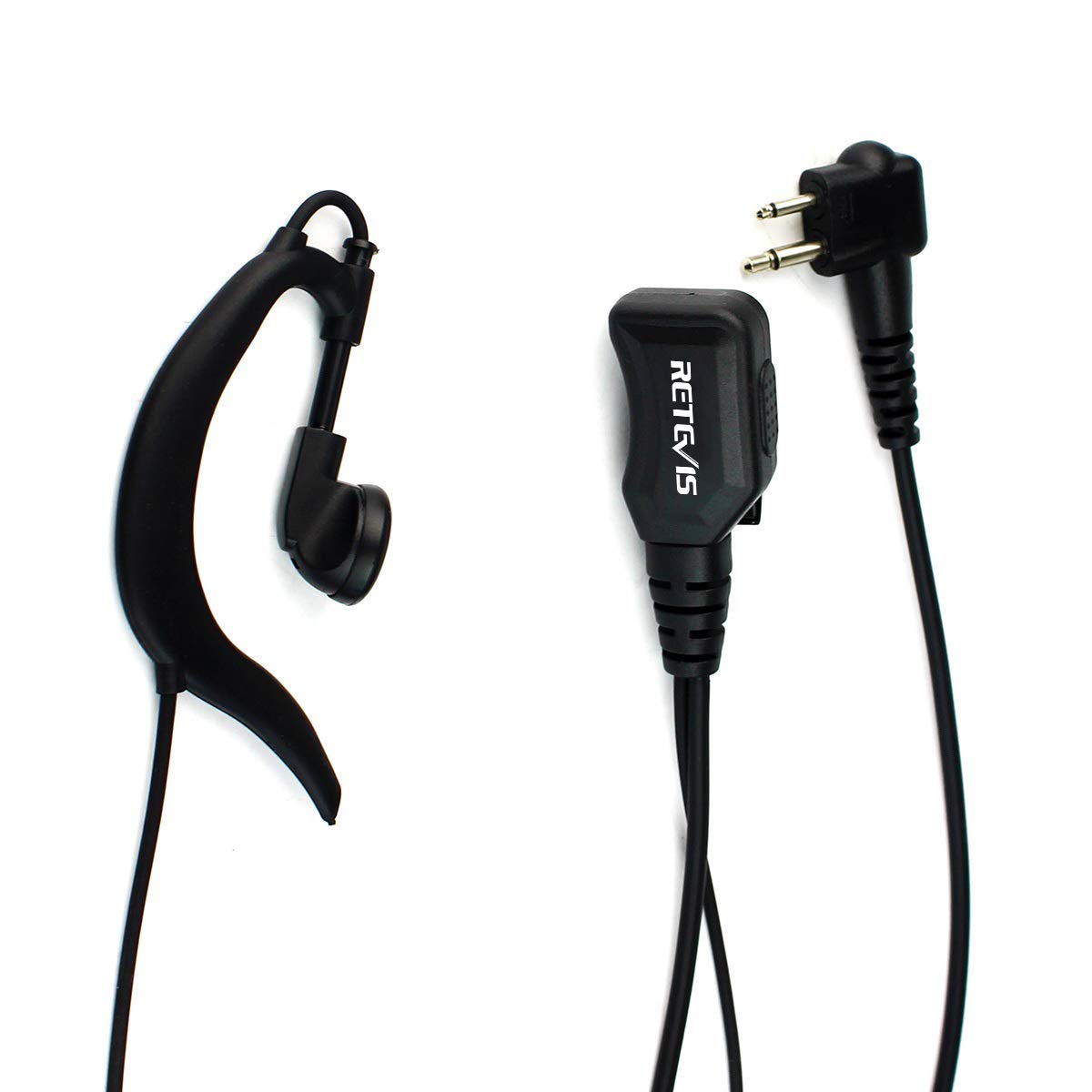 Retevis Cp185 Cp200D Earpiece, Compatible With Motorola Cp100D Gp300 Gp2000 Brp40 Rmu2040 Rmu2080D Rdu4100 Rdu4160D Dtr700 Hyttc610 Radios, Volume Adjustable Walkie Talkie Earpiece With Mic(10 Pack)