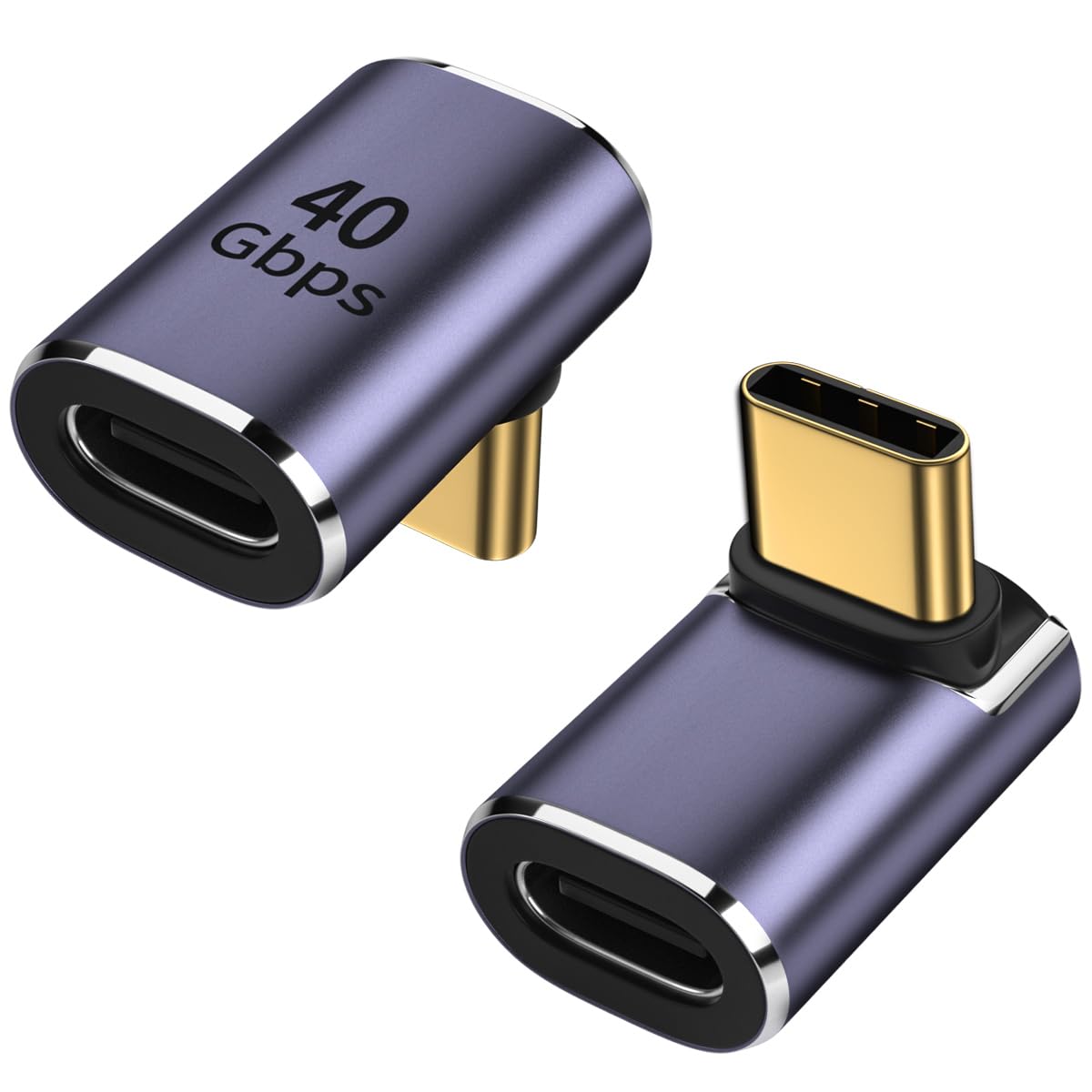 Shineekee 90 Degree Usb C Right Angle Adapter 40Gbps Data Transfer Usb 4.0/Thunderbolt 4 Type C Male To Female Connector Extende