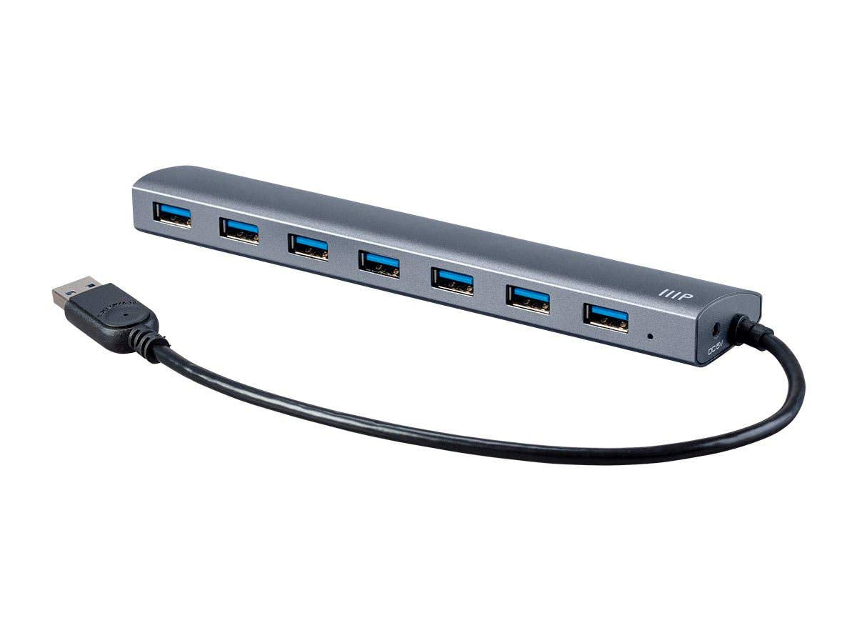 Monoprice Usb 3.0 7-Port Aluminum Hub_ With Ac Adapter