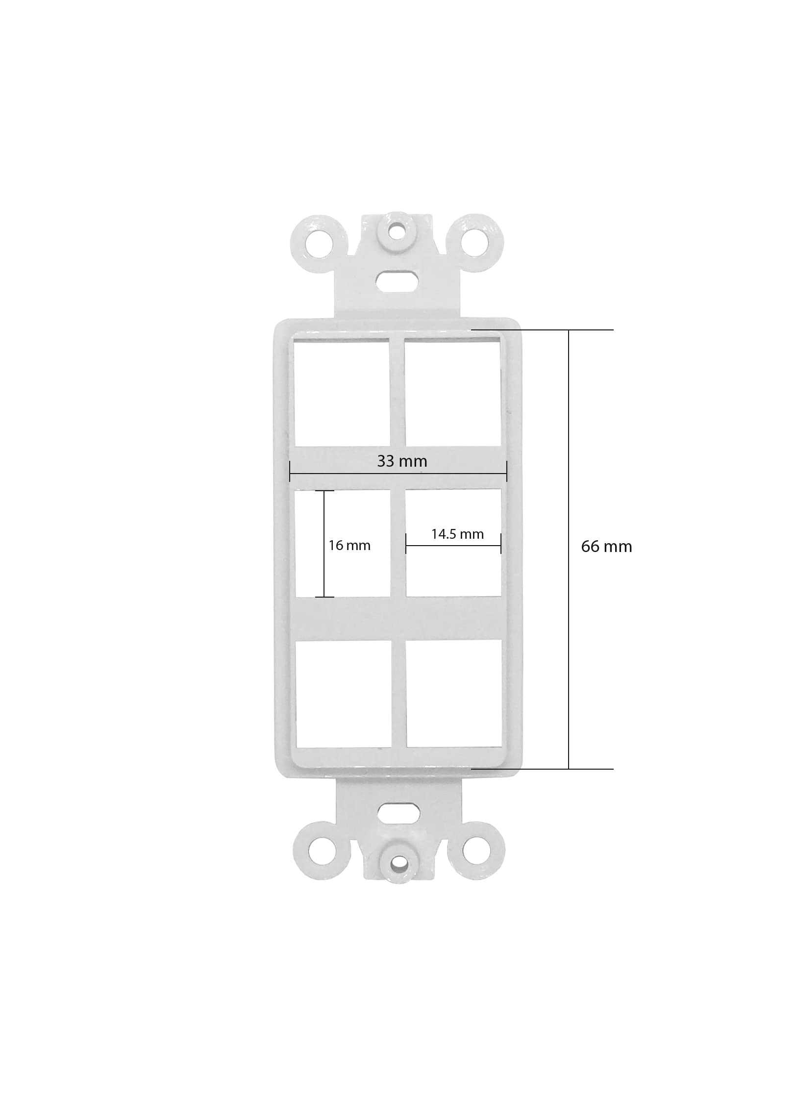 Quickport Decora Keystone Insert, 6 Port, 2 Pack White