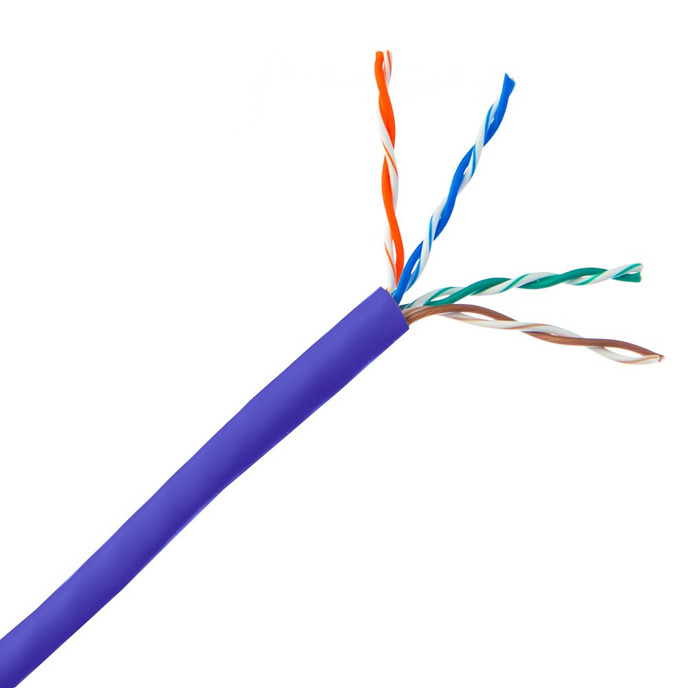 CableWholesale 1000 Foot Bulk Cat5e Plenum Rated (CMP) Ethernet Cable, 4 Pair Solid Bare Copper, UTP (Unshielded Twisted Pair) w
