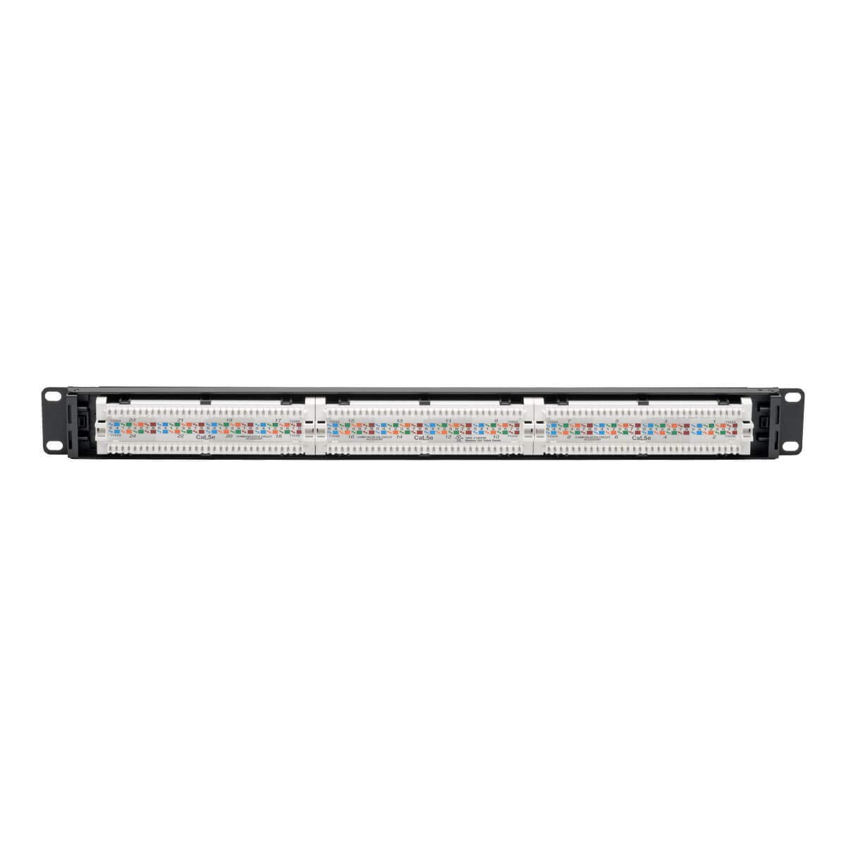 Tripp Lite Cat5 / Cat5E Poe+ Compliant Patch Panel 24-Port 110/Krone 568A/B Rj45 1Urm Rackmount Taa (N052-P24)