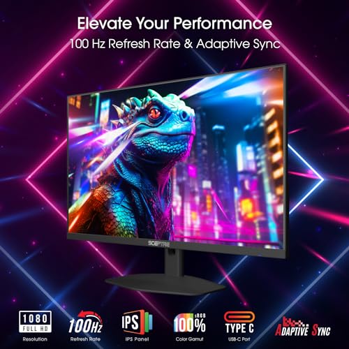 Sceptre 27 Inch Ips Eye Care Monitor 100Hz Displayport Hdmi And Usb C 100% Srgb Build In Speakers, Machine Black 2024 (E275W Fp1