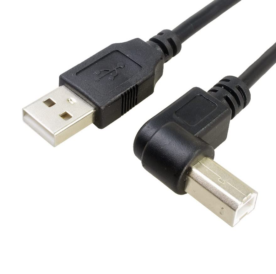 Traovien Usb Printer Cable, 3.3Ft Usb Type A To Type B Cable, Usb 2.0 A Male To B Male 90 Degree Printer Usb Cord For Hp, Canon,