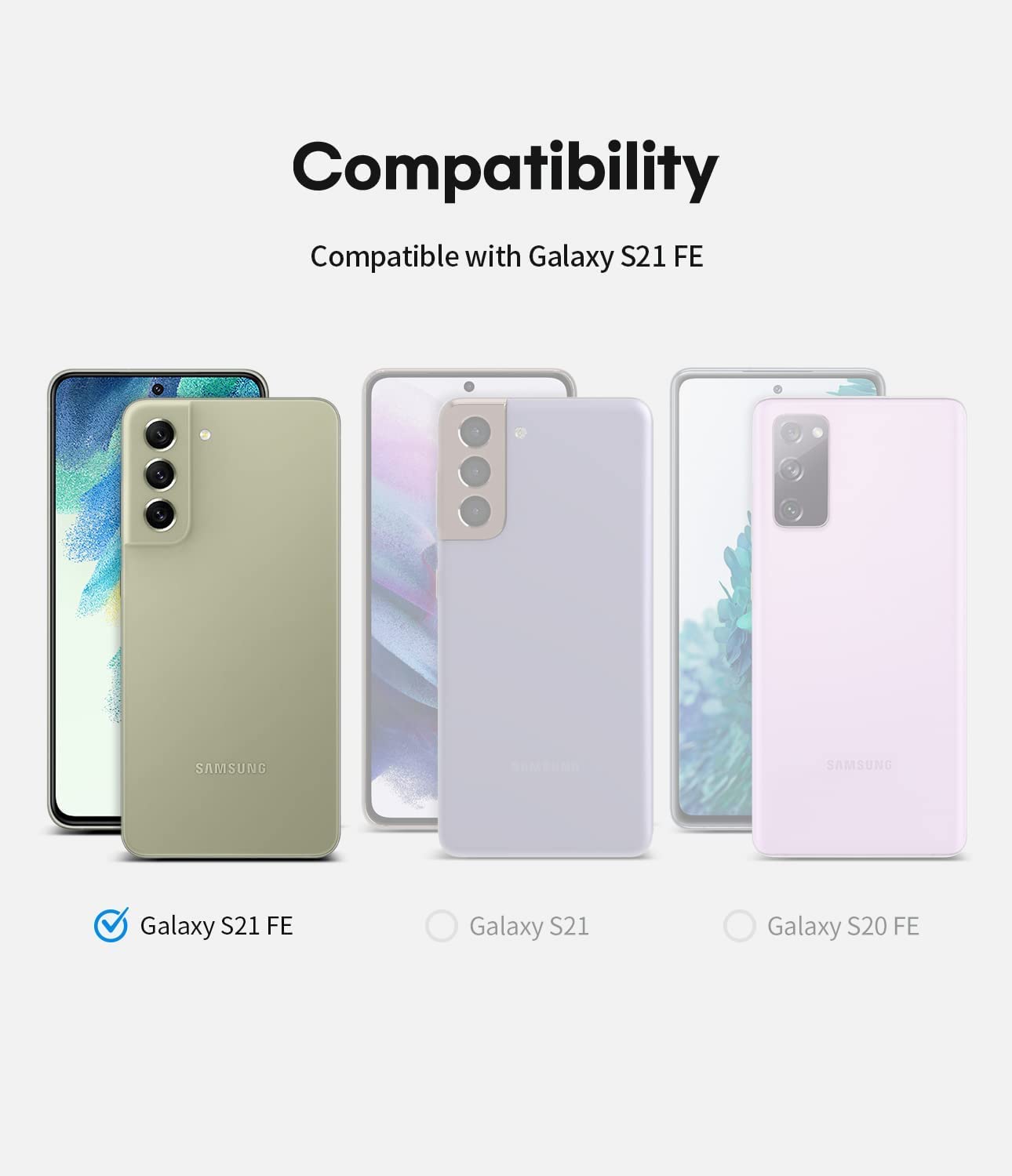 KIOMY Phone Case Samsung Galaxy S21 FE 5G Shockproof Bumper Hybrid Crystal Clear