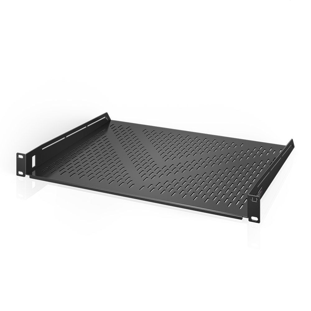 AC Infinity Vented Cantilever 1U Universal Rack Shelf, 14' Deep, for 19' Equipment Racks. Heavy-Duty 2.4mm Cold Rolled Steel, 60lbs Capacity