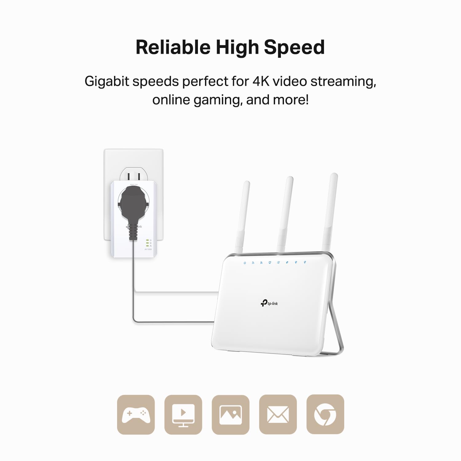 Tp-Link Av1000 Powerline Ethernet Adapter(Tl-Pa7017P Kit)- Gigabit Port, Plug And Play, Extra Power Socket For Additional Device