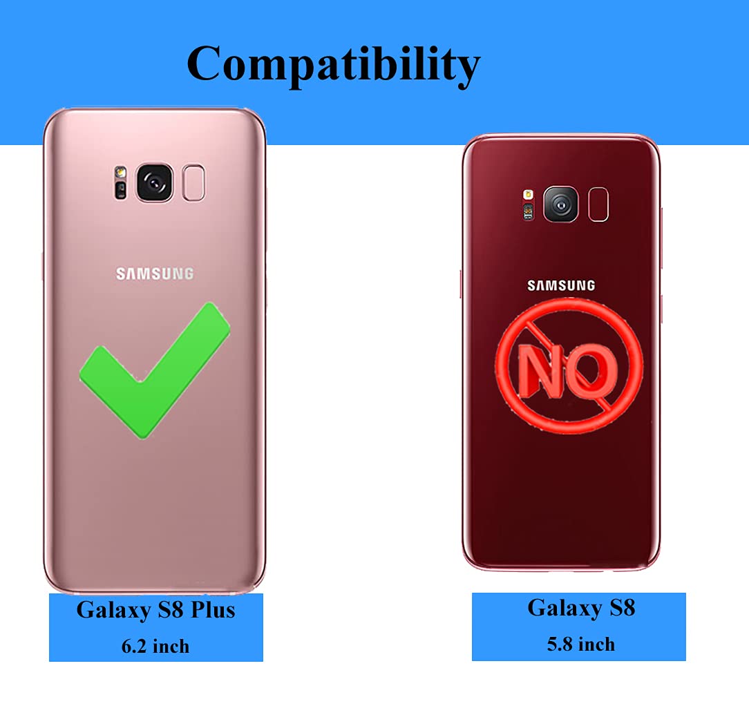 Androgate Samsung Galaxy S8 Plus Military-Grade Phone Case Ring Holder Kickstand Red