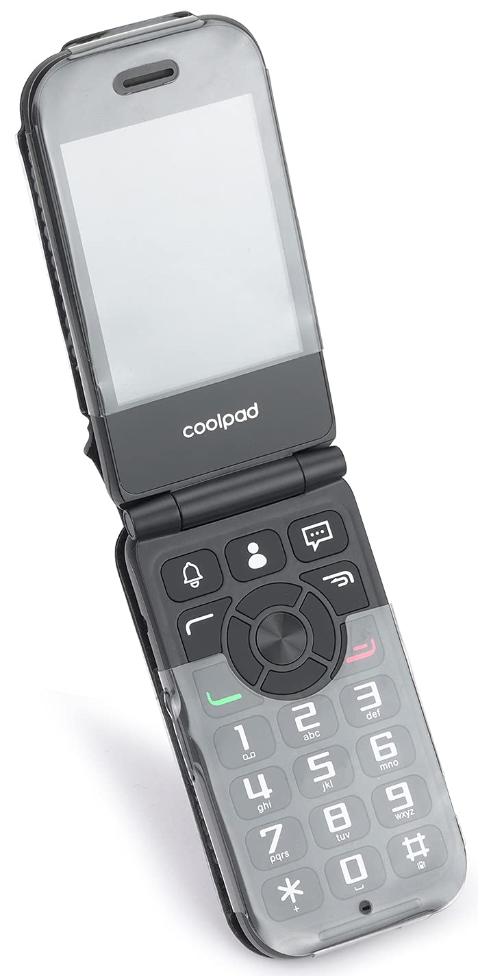 Case For Coolpad Belleza Flip Phone, Nakedcellphone [Black Vegan Leather] Form Fit Cover With [Built In Screen Protection] And [