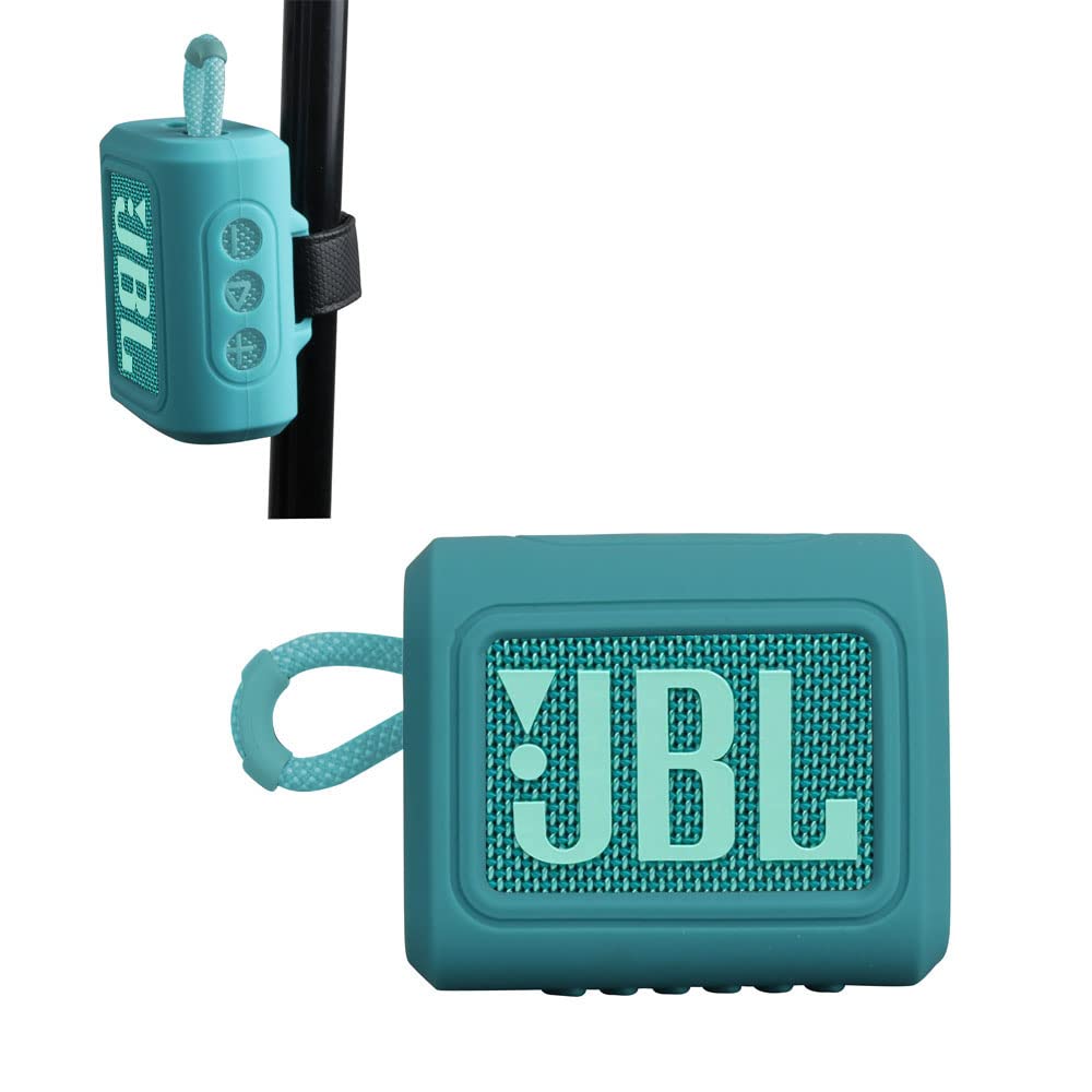 Hermitshell Hard Travel Case For Jbl Go 3 / Go 4 Portable Bluetooth Speaker (Turquoise, Silicone Case)
