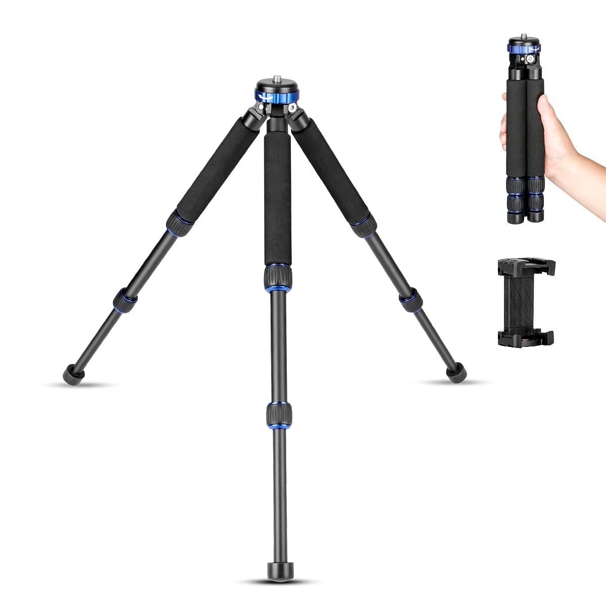 Koolehaoda Camera Mini Tripod, Lightweight Aluminum Alloy Desktop Tabletop Tripod Stand With 1/4 And 3/8 Screw Mount For Dslr Cameras,Video Recorder,Cell Phone   (Mt 03)