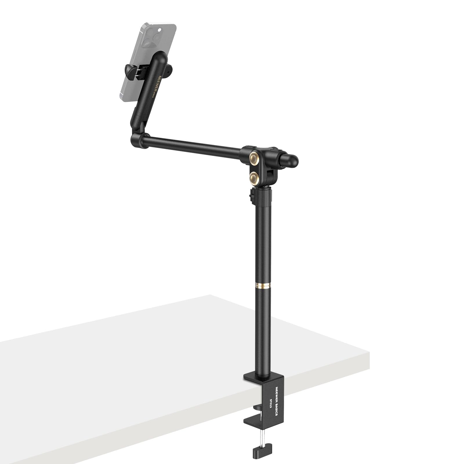 NEEWER Basics Overhead Phone Mount Holder Stand, Metal Desk Tripod Camera Rig Compatible with iPhone Android Samsung for Cooking