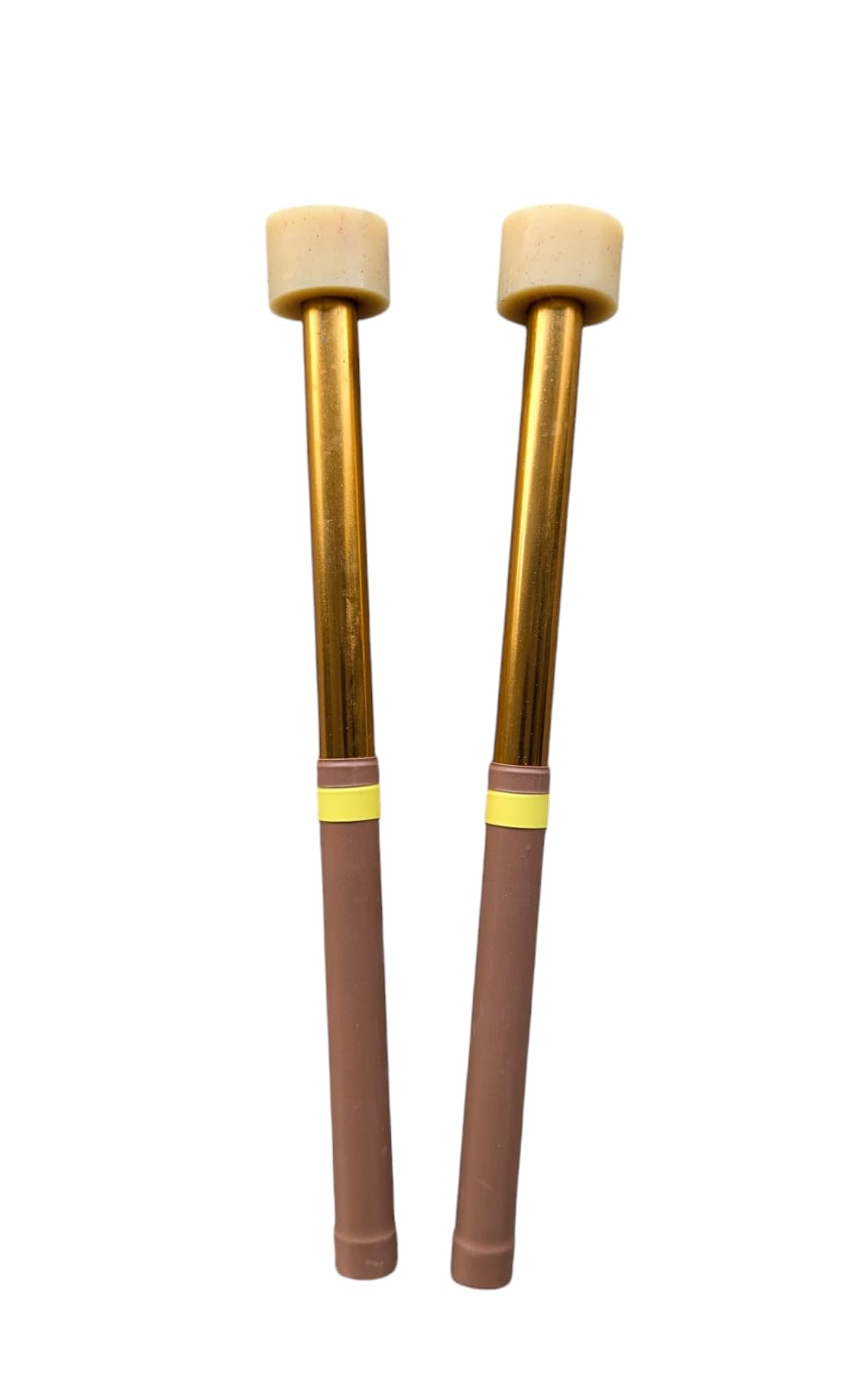 Kakesa Steelpan Mallets, Guitar/Cello Steel Drum Sticks, Anodized Aluminum Gold