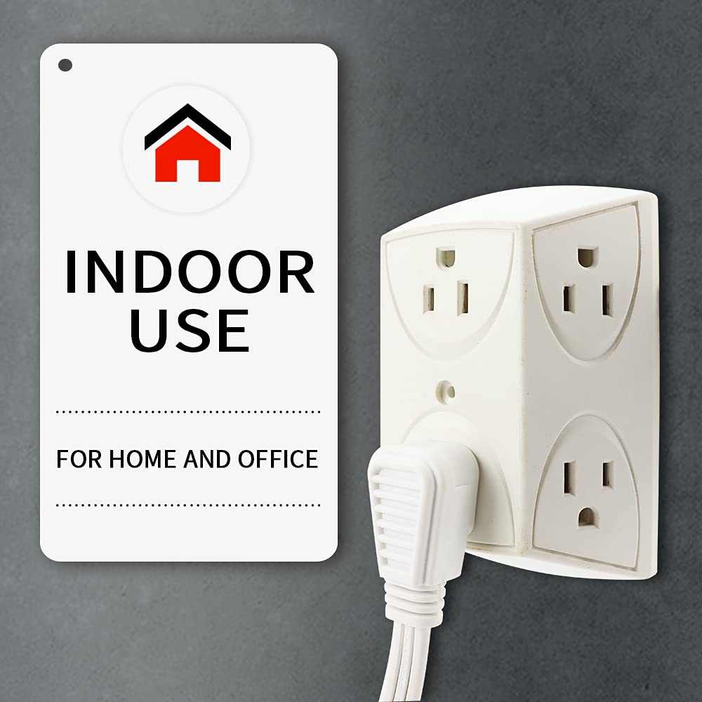 Ep 3 Ft 3 Outlet Extension Cord With Flat Plug, 3 Prong Grounded, 16/3 Spt 3 Power Cable For Indoor Use, White, 2 Pack