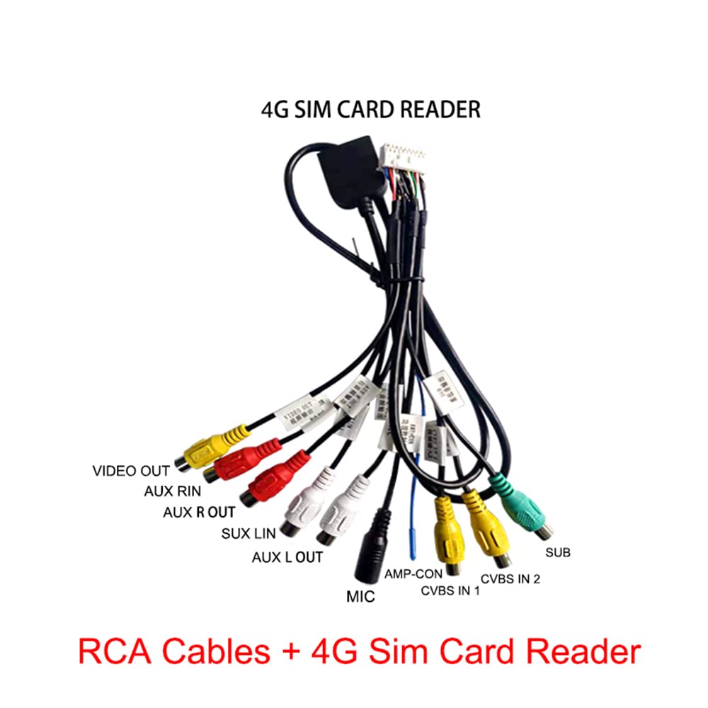 Bestycar Car Stereo Radio 4G Rca Usb Cam In Cable Gps Antenna Wire Harness Kit For 9'' Or 10'' Aftermarket Android Headunit With