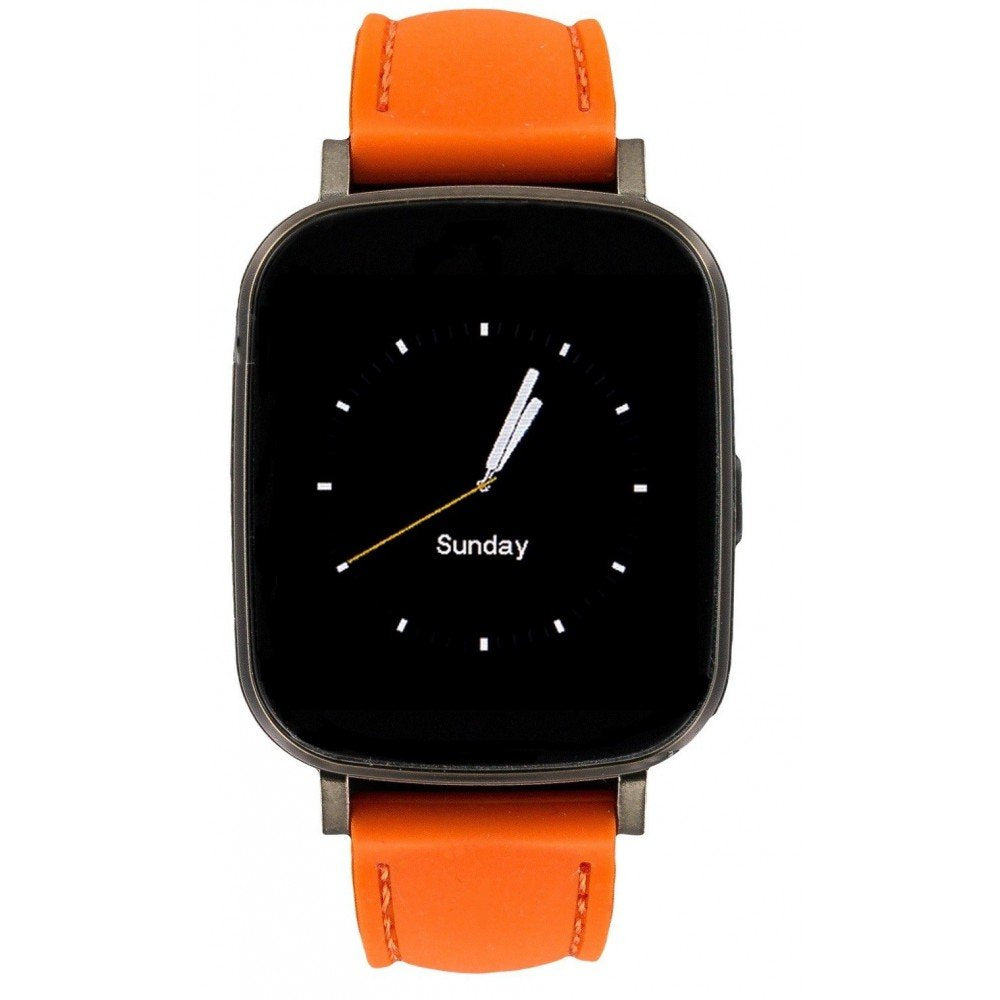 EK-G4 Montre Connectee Orange Silicone Strap Smart Watch