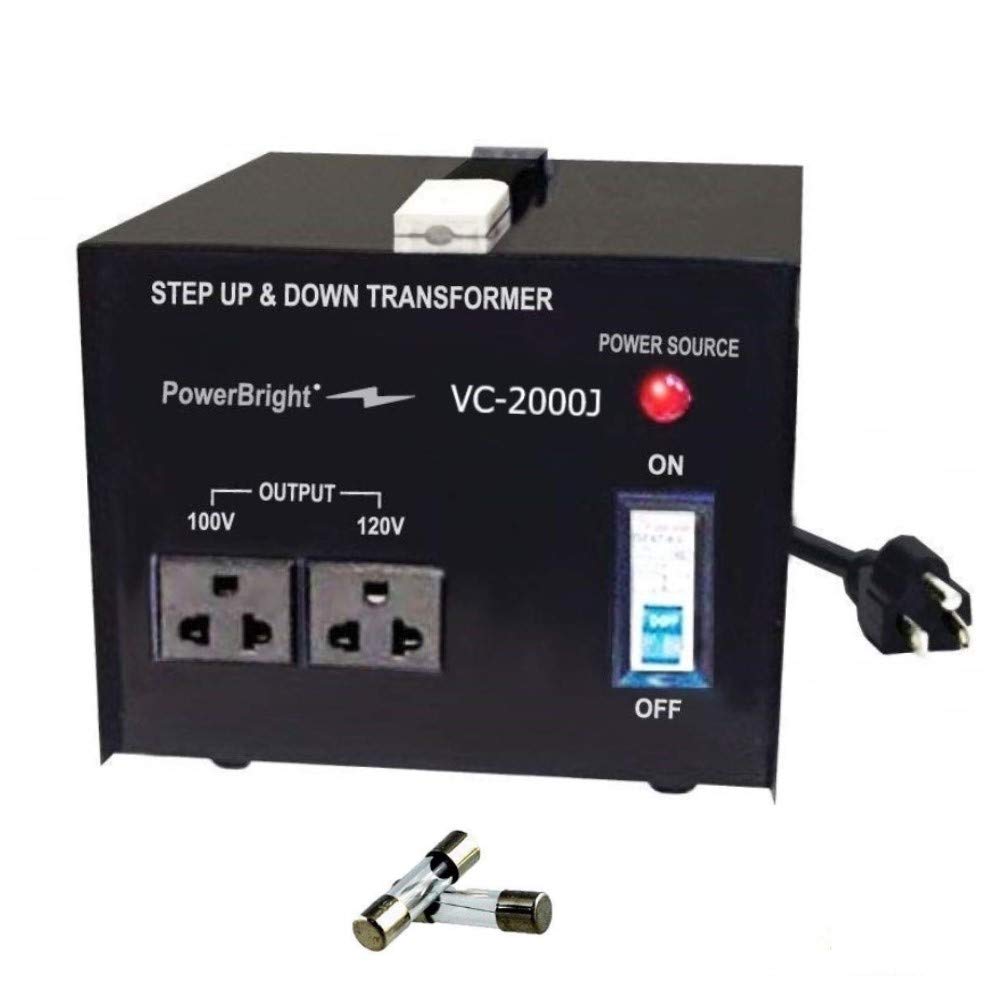 Powerbright 2000 Watts Japanese Voltage Transformers, Step Up And Down Japan Converter, Can Be Used In 120 Volt And 100V Countri