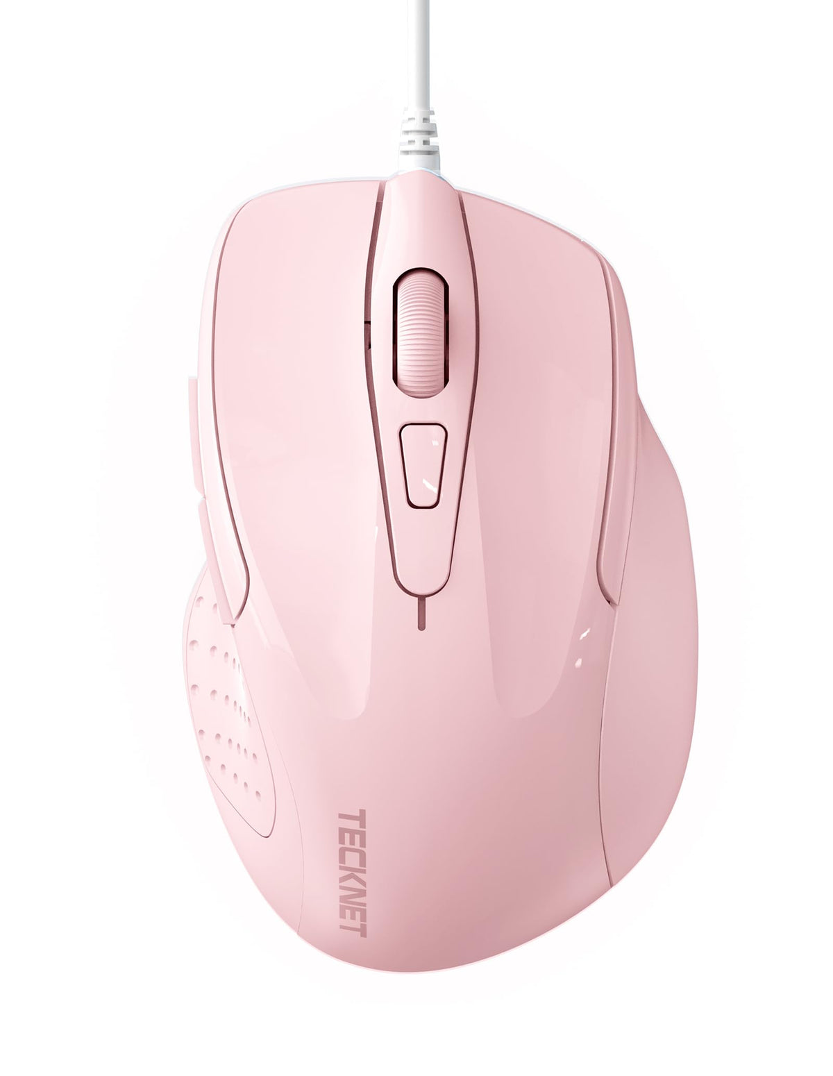 Tecknet Usb Wired Mouse, 6-Button Corded Mouse With 4 Adjustable Dpi, Optical Computer Mouse With Ergonomic Design And 5Ft Cord For Laptop, Chromebook, Pc, Desktop, Mac, Notebook - Pink
