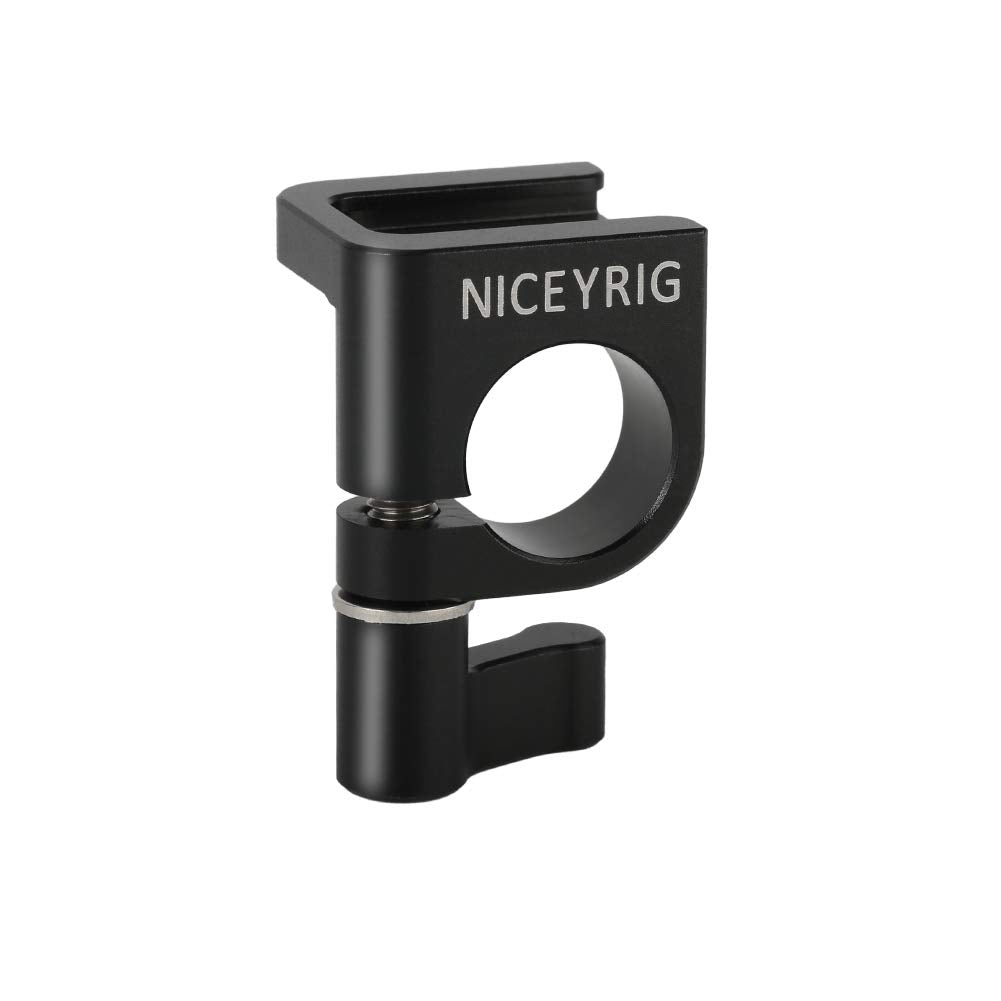 NICEYRIG 15mm Single Rod Clamp to Cold Shoe Adapter, DSLR Camera Rig Rail Block for Monitor Mount LED Light Microphone - 426