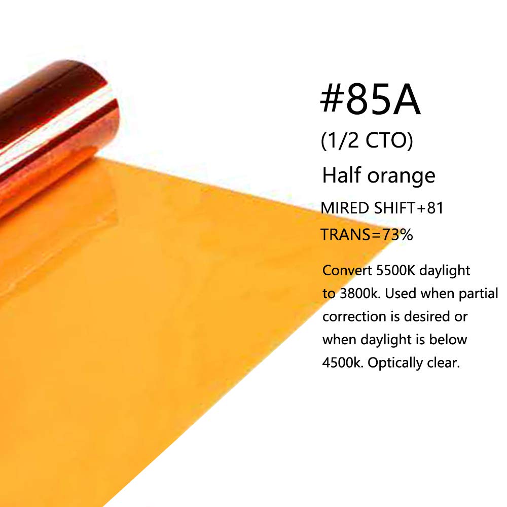 Orange Color Correction Gel Filter Sheet 16X20 Inches 4 Pieces 1/2 Cto Photography Lighting Gels For Photo Studio Flashlight Led