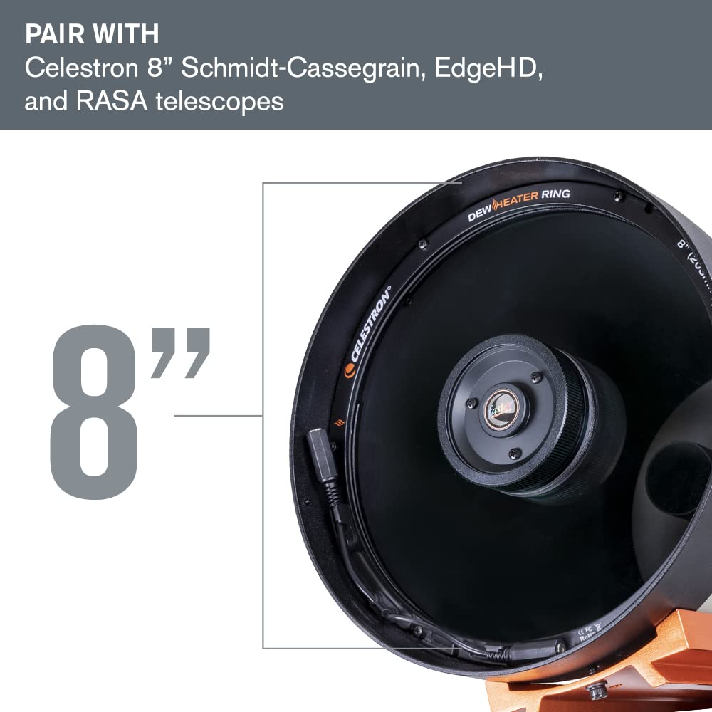 Celestron   Dew Heater Ring   Aluminum Dew Prevention   Compatible 8    Schmidt Cassegrain, Edgehd, Rasa Telescope