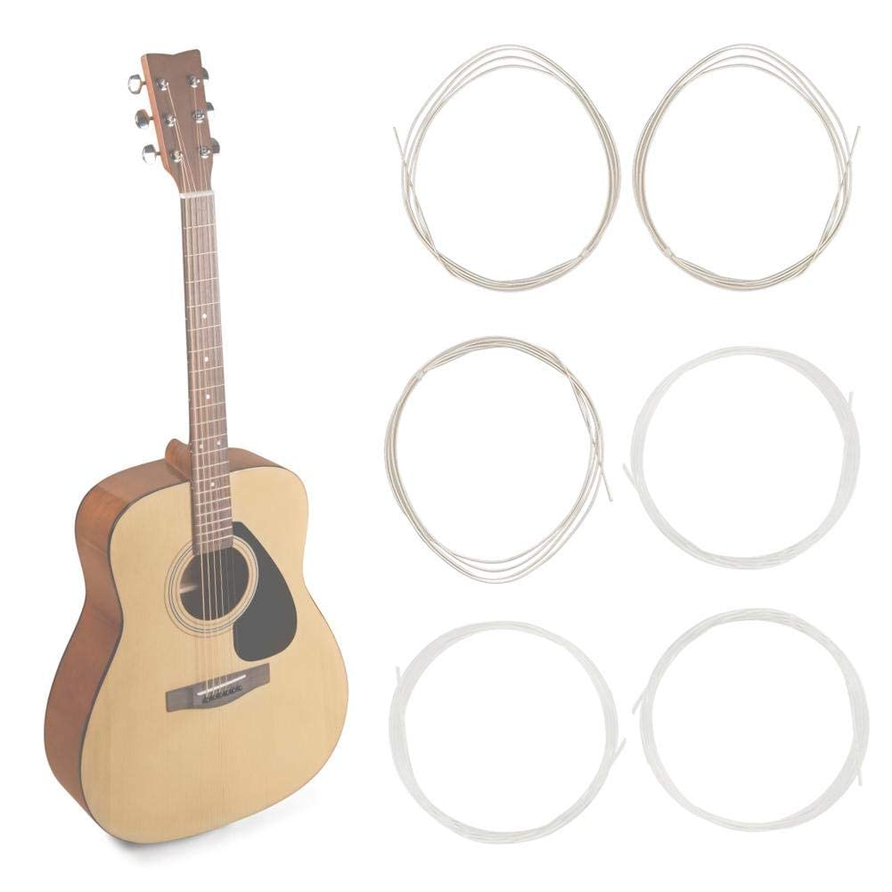 6Pcs/Set Folk Guitar String Replacement Parts Acoustic Guitar Nylon Core Strings Kit Musical Instrument Accessories Performance Accessories Performance Accessory