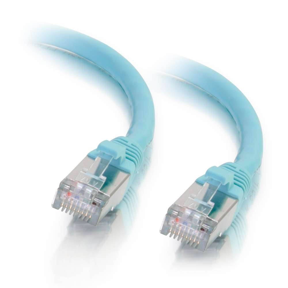 C2G Legrand Cat6A Ethernet Cable, Snagless Shielded Cat6A Patch Cable, Aqua Network Patch Cable, 4 Foot Snagless Stp Ethernet Ca