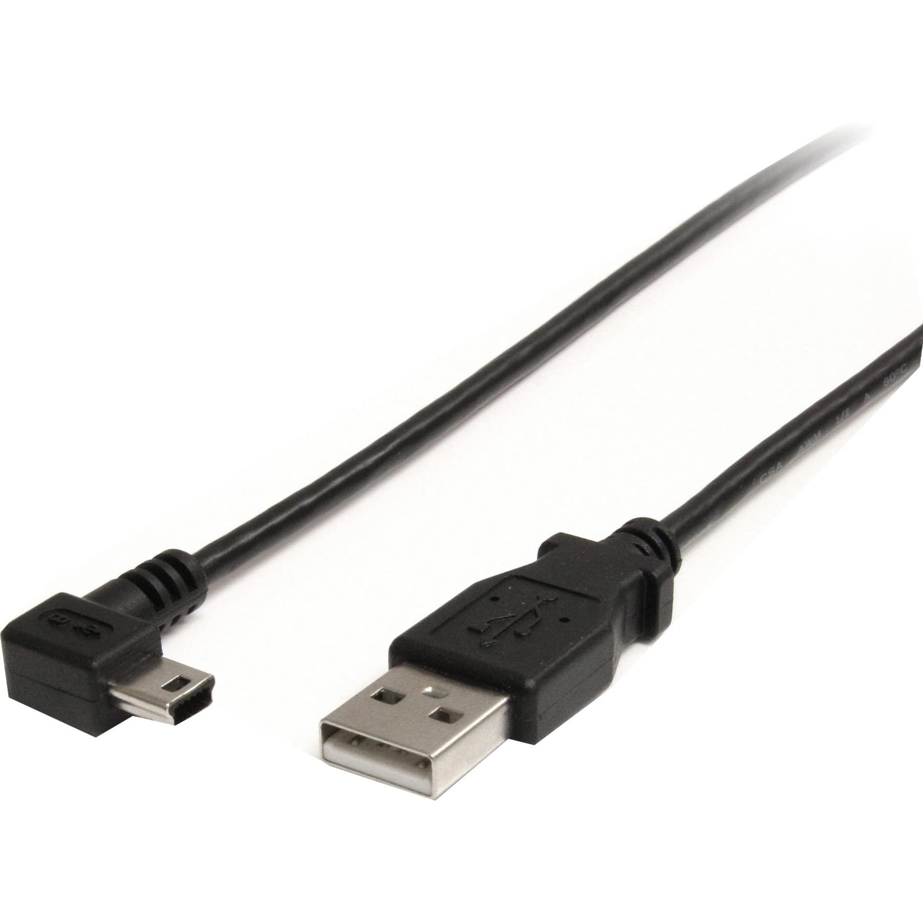 Startech.Com 3 Ft. (0.9 M) Right Angle Usb To Mini Usb Cable   Usb 2.0 A To Right Angle Mini B   Black   Mini Usb Cable (Usb2Hab