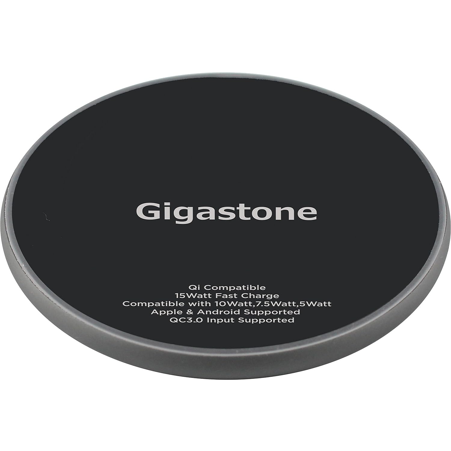Gigastone Wireless Charger, Qi-Compatible 15W Wireless Charging Pad, Compatible Iphone 8/ X/ 11/12 Series, Samsung Galaxy S21/ S