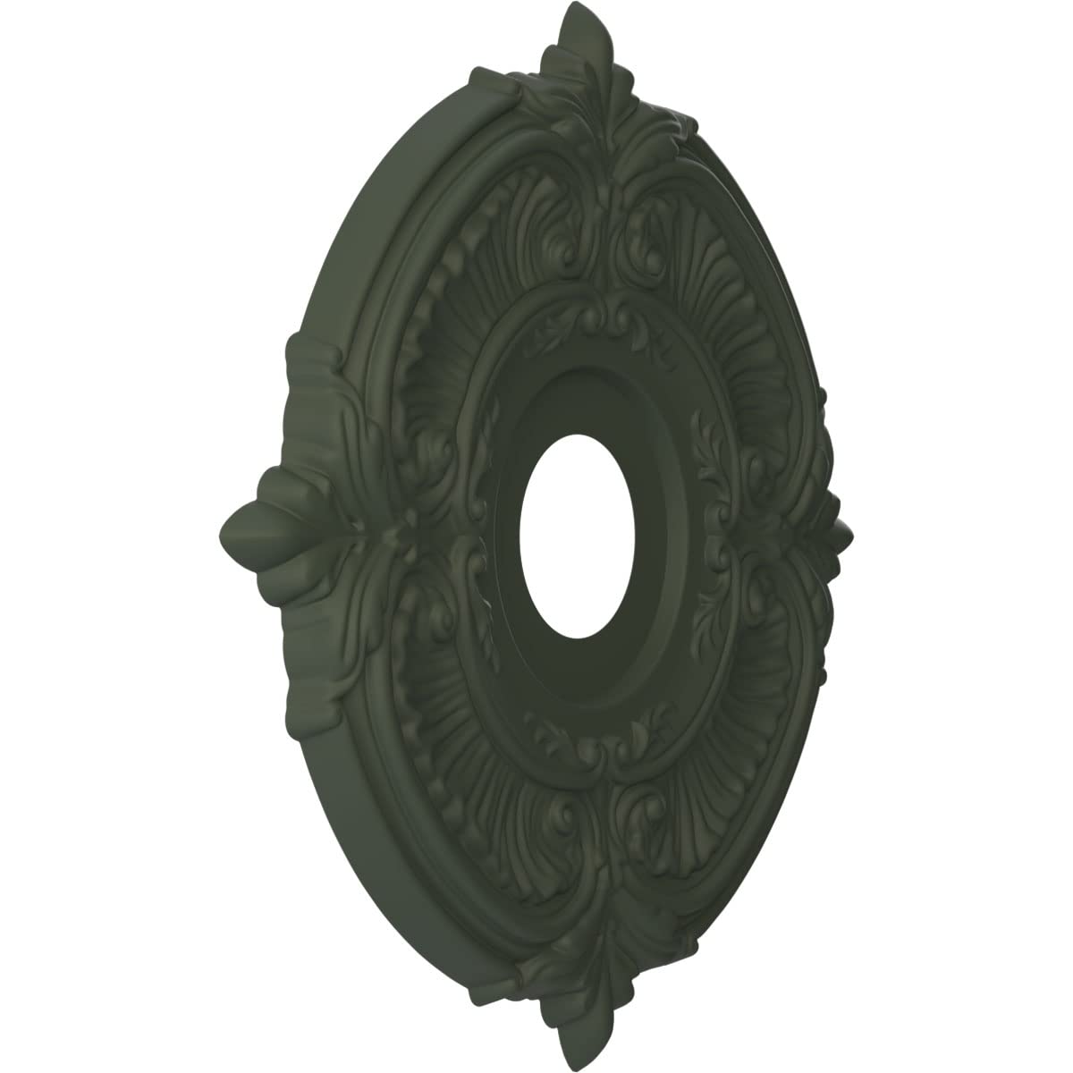 16Od X 3 1/2Id X 1P Attica Thermoformed Pvc Ceiling Medallion (Fits Canopies Up To 5 5/8), Ultracover Satin Hunt Club Green