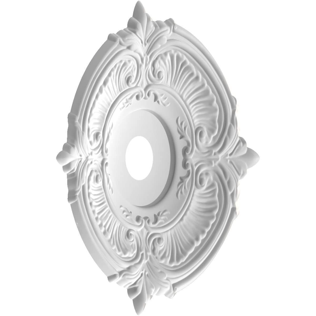 Ekena Millwork Cmp22Atgbw Attica Thermoformed Pvc Ceiling Medallion (Fits Canopies Up To 7 3/4''), 22''Od X 3 1/2''Id X 1''P, Ul