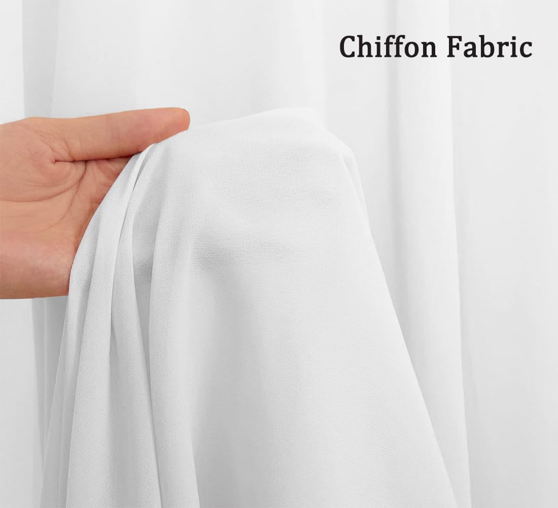 White Wedding Arch Draping Fabric 29'' X 20Ft Sheer Drapes Chiffon Fabric For Wedding Arbor Engagement Ceremony Party Bridal Sho