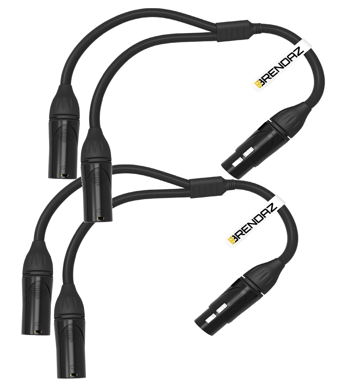 Brendaz (2 Pack) Xlr Splitter Cable, Xlr Female To Dual Xlr Male Y Cable Compatible With Microphone, Audio Mixer, Speaker (Ofc)