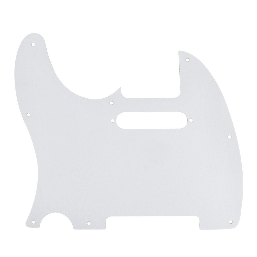 Fleor 8 Hole Tl Pickguard Scratch Plate With Pickguard Screws Set Fit Usa/Mx Standard Tl Style Pickguard Replacement, 4Ply White