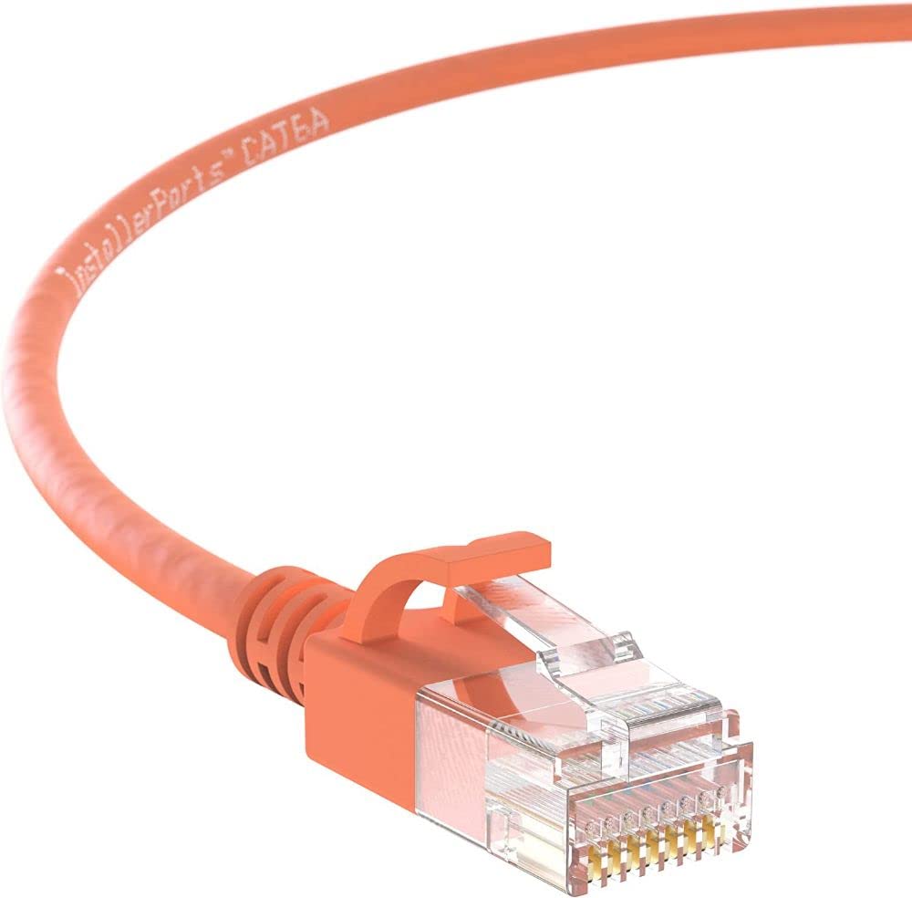 Installerparts Ethernet Cable Cat6A Slim Cable Utp Booted 3 Ft (5 Pack)   Orange   Professional Series   10Gigabit/Sec Network/H