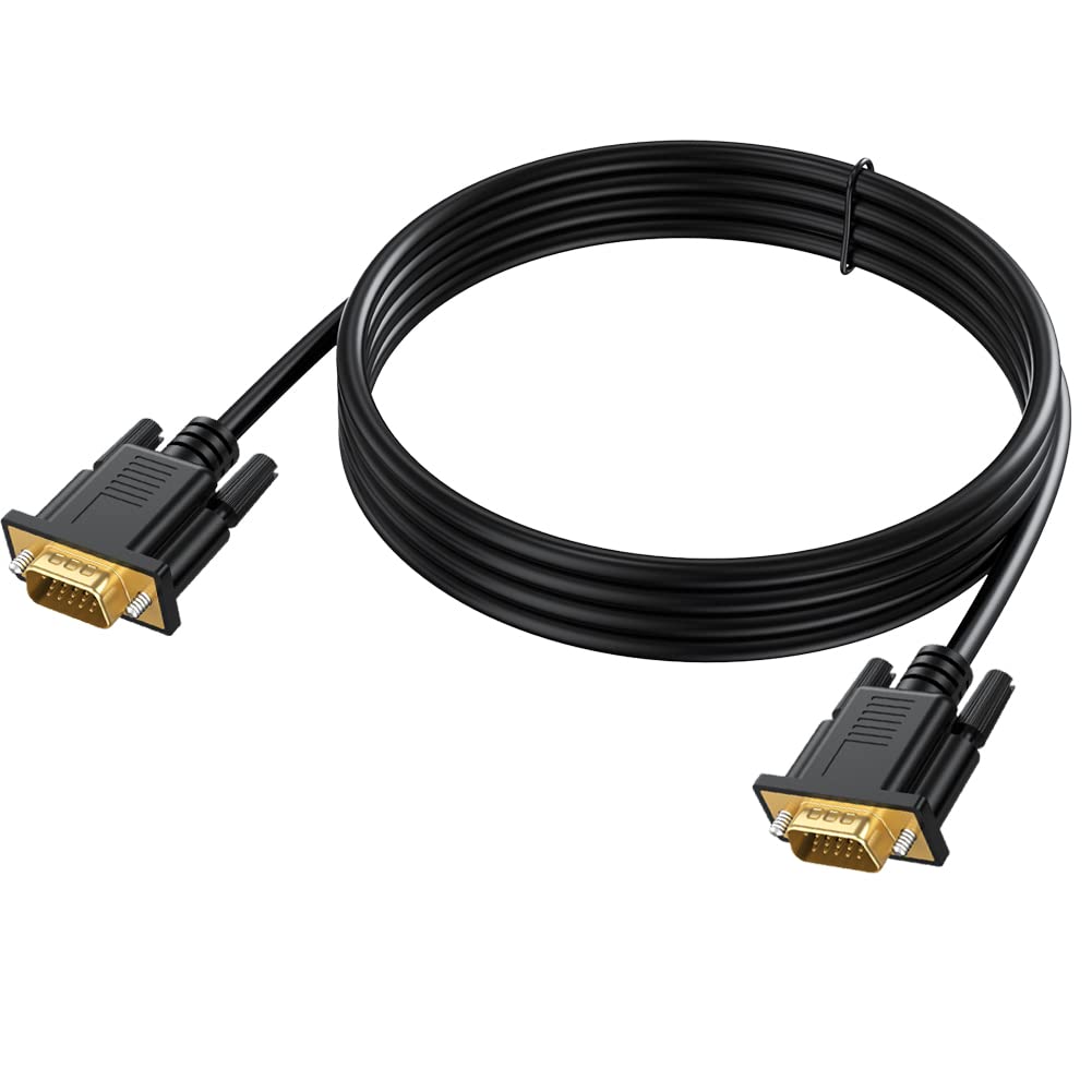 Vga Cable 10 Feet, Vga To Vga Cord, Vga Computer Monitor Cable Male To Male 1080P@60Hz Full Hd For Computer, Laptop, Docking Sta