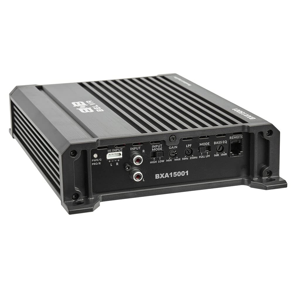 Belva Bxa15001 1500W Peak Bx Series 2 Ohm Stable Class A/B Monoblock Car Audio Mosfet Amplifier With Remote Subwoofer Level Control
