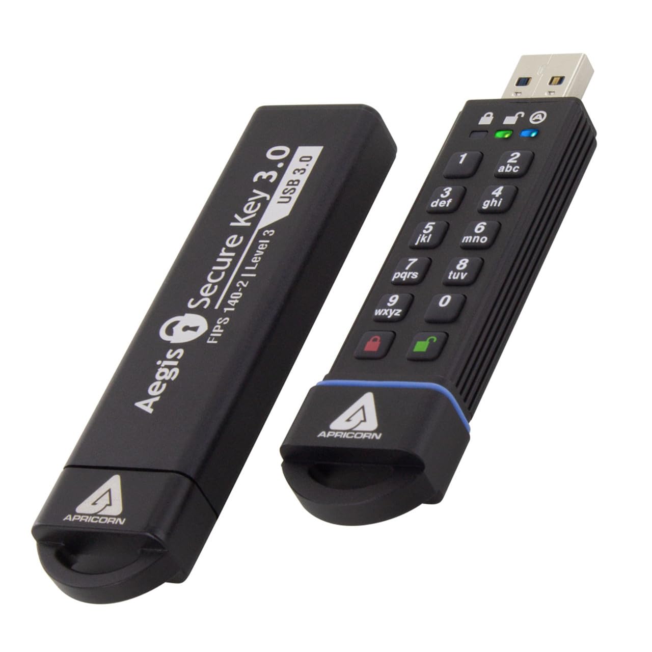 Apricorn 30Gb Aegis Secure Key Fips 140 2 Level 3 Validated 256 Bit Encryption Usb 3.0 Flash Drive (Ask3 30Gb)