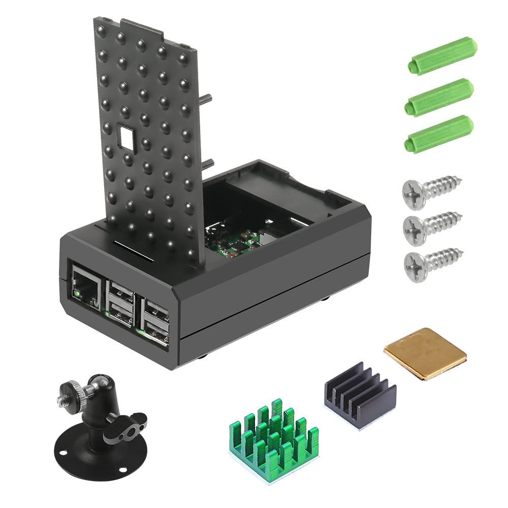 Dorhea For Raspberry Pi 4B Case Supporting Camera Installation With Heatsinks Case Holder Rpi Shell For Raspberry Pi 4B, Raspber
