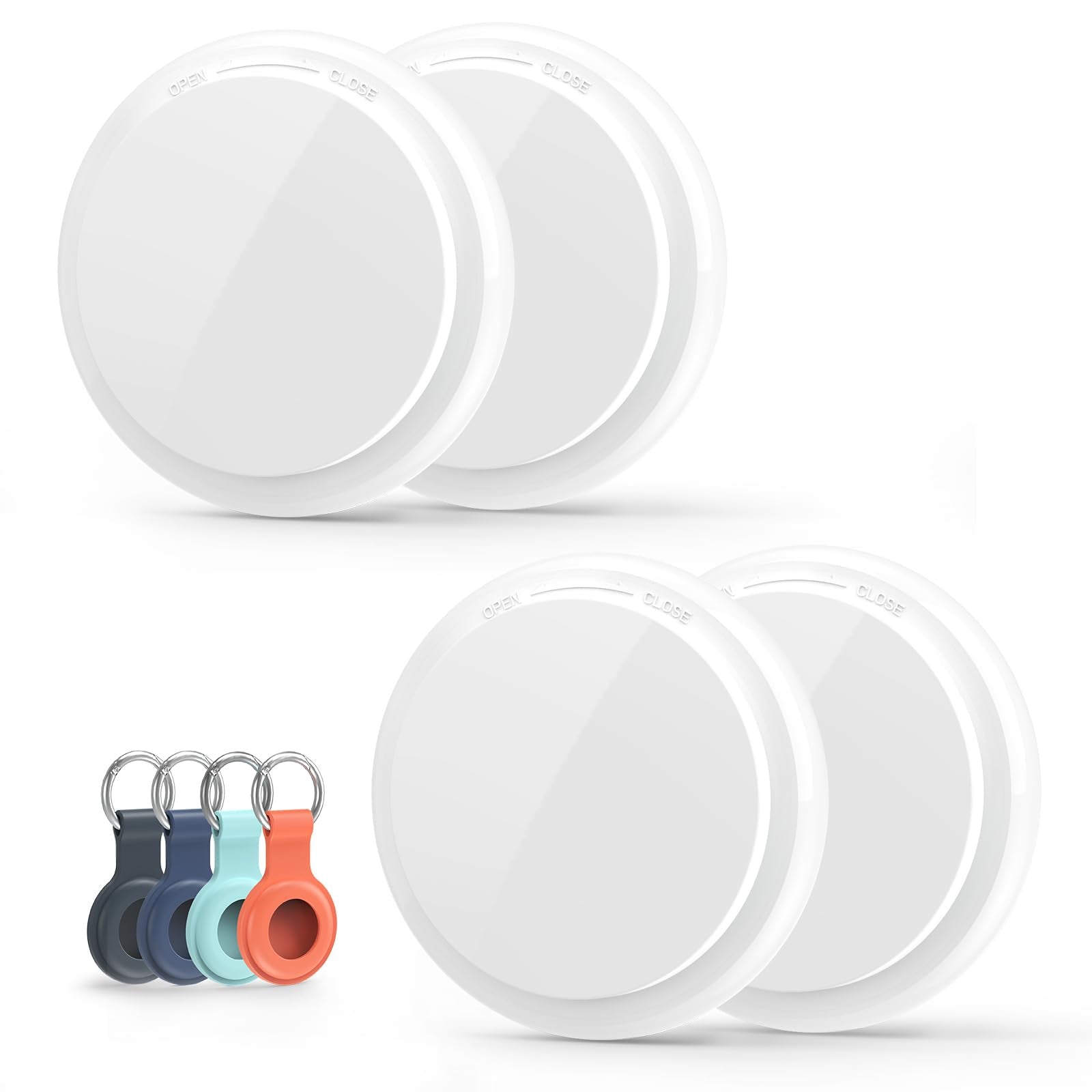 Air Tags 4 Pack Item Finders, Key Finder Luggage Tracker With Key Chain And Waterproof Case, Works With Apple Find My (Ios Only)