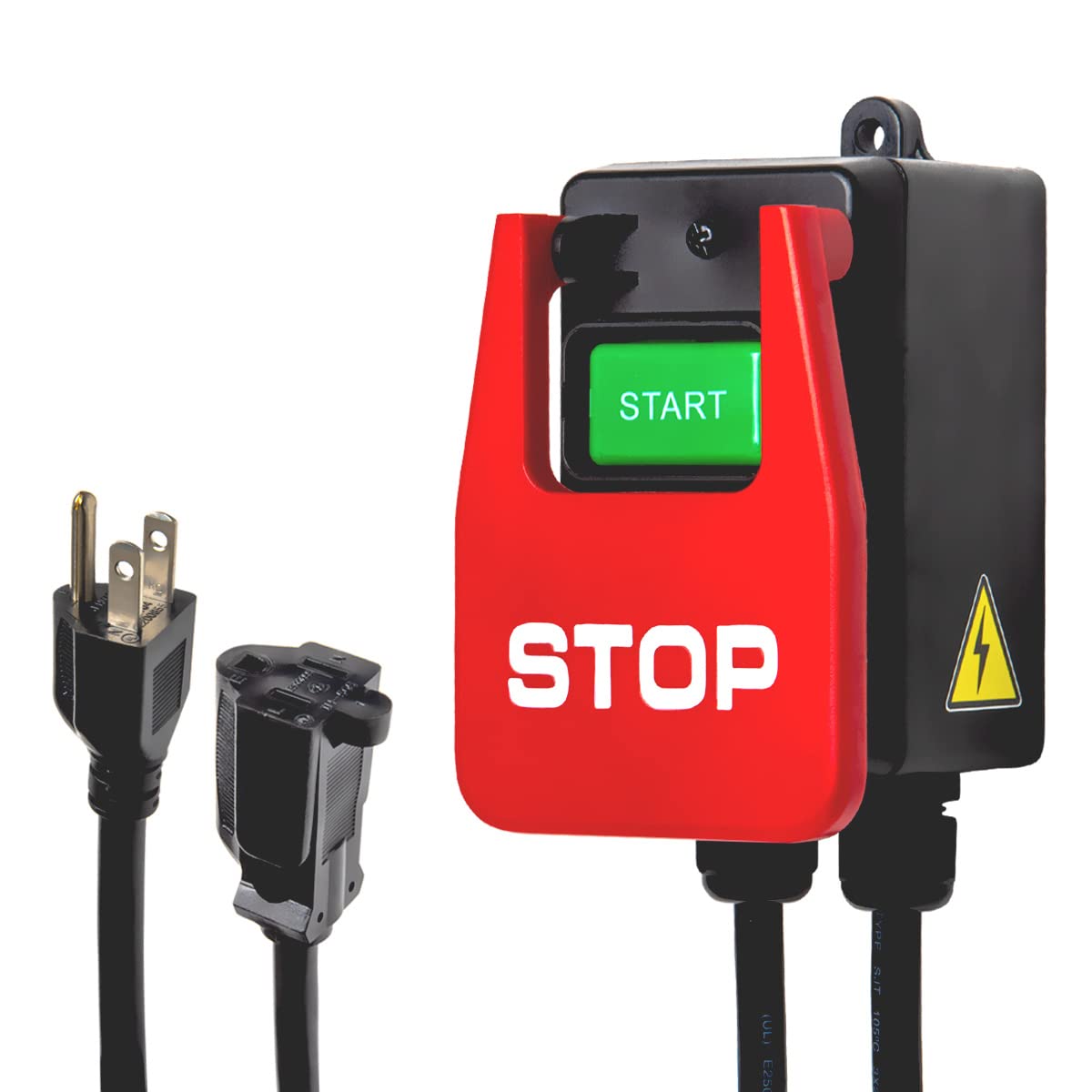 Powertec 71754 120V Safety Power Tool Paddle Switch Wheavy Duty Cords, Fits Table Saw, Router Table, Drill Press, Bench Saw, Ban