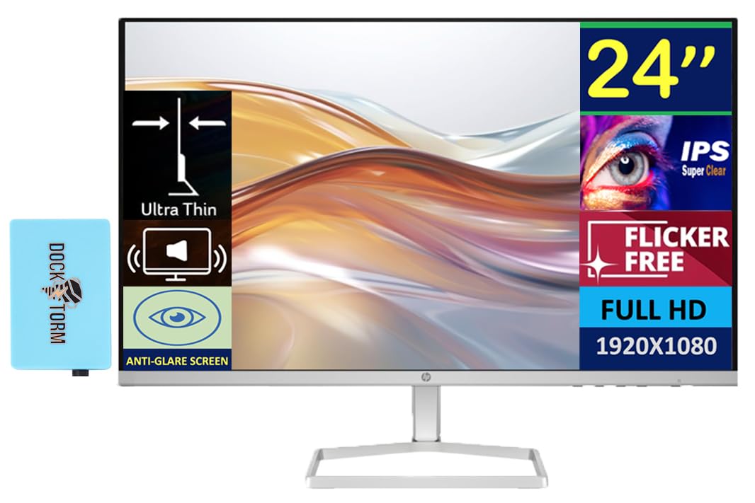 Hp Series 5 524Sa Monitor With Speakers (Replaces M24Fwa) 24'' 100Hz Ips Fhd 99% Srgb 300 Nits Display, Adjustable Tilt, Flicker