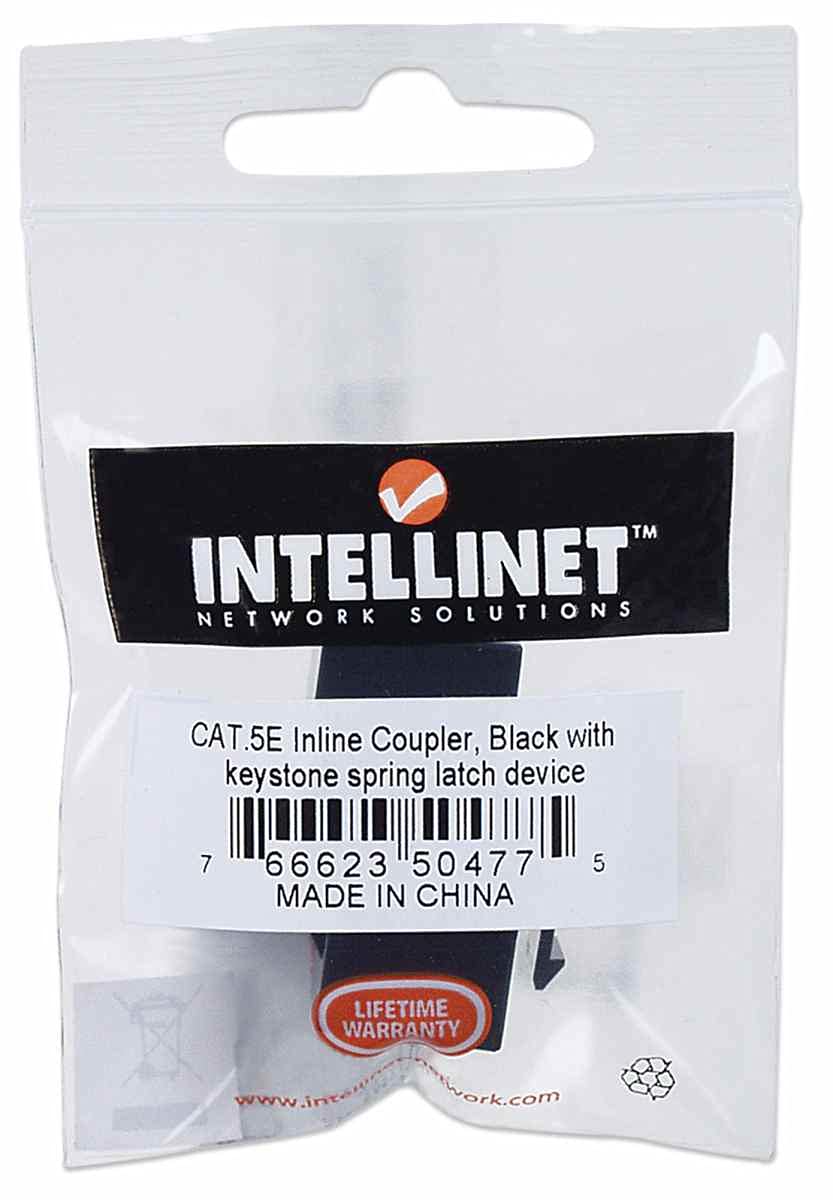 Manhattan Cat5E Inline Coupler, Keystone Type, 8P8C Female To 8P8C Female, Black (504775)