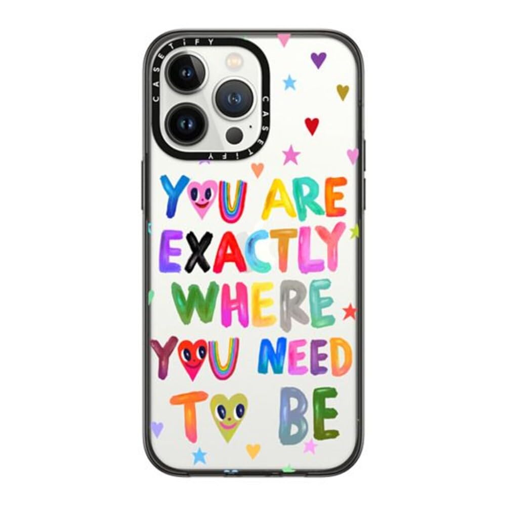 Casetify Compact Iphone 14 Pro Max Case [2X Military Grade Drop Tested / 4Ft Drop Protection]   You Are Exactly   Clear Black