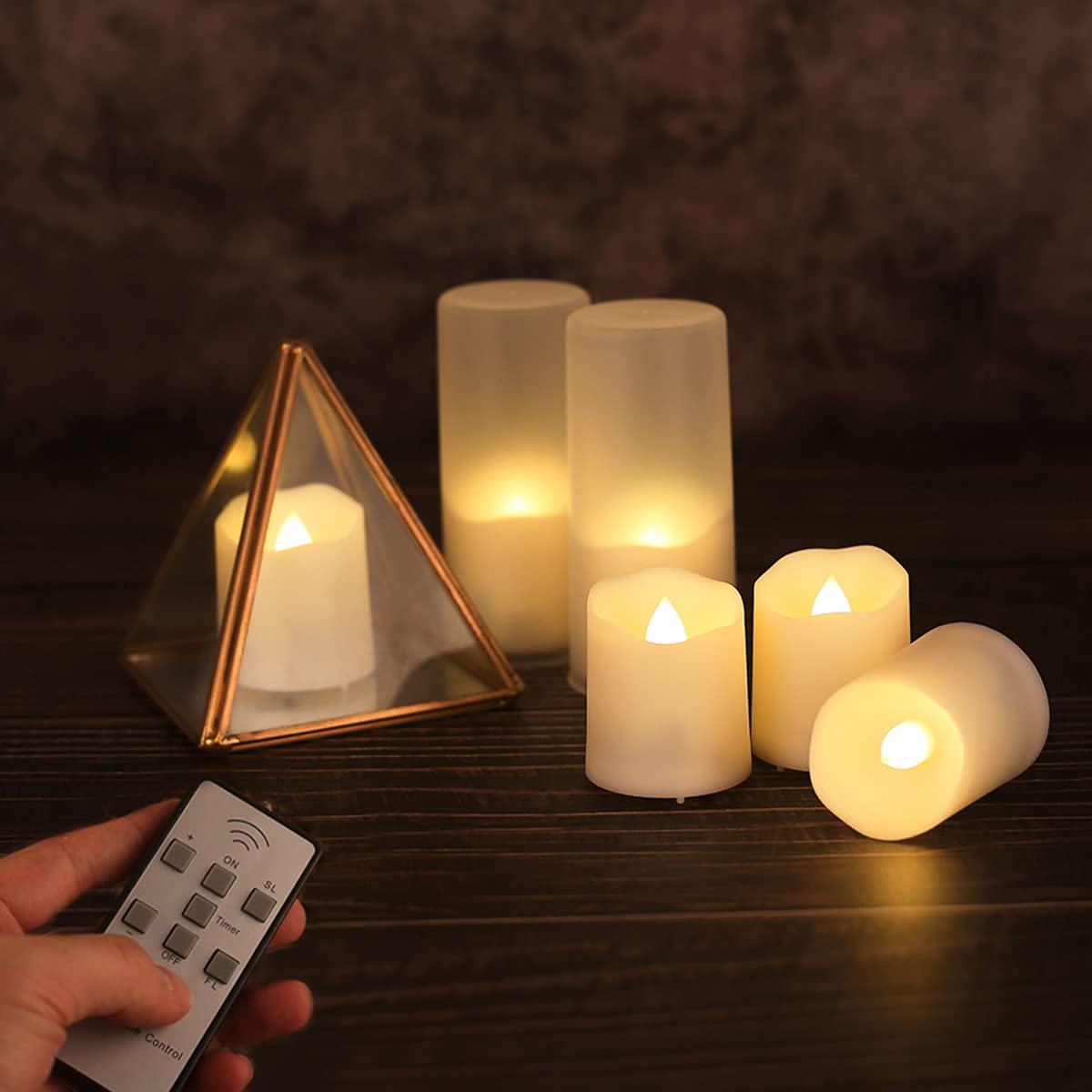 Freepower Rechargeable Flameless Flickering Tea Light Candles Remote Control High Brightness Votive Candles With Cycling Timer,