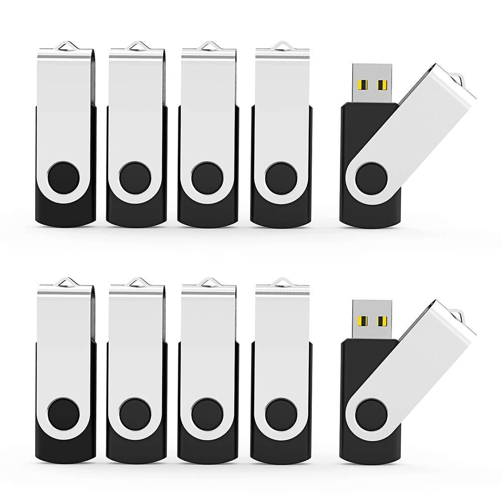 Aiibe 64Gb Flash Drive 10 Pack 64Gb Usb Flash Drive Bulk Usb Drive Thumb Drive 64Gb Usb 2.0 Memory Sticks Pen Drive Jump Drive 64Gb (Black)