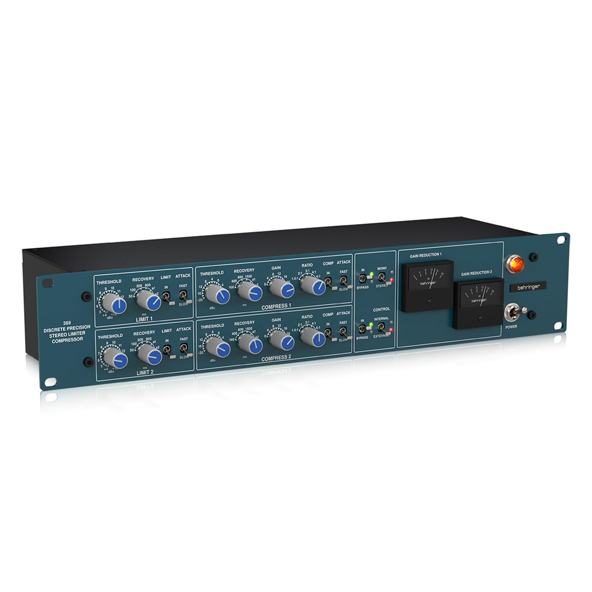 Behringer 369 Classic 2-Channel Precision Stereo Compressor And Limiter With Custom-Built Midas Transformers