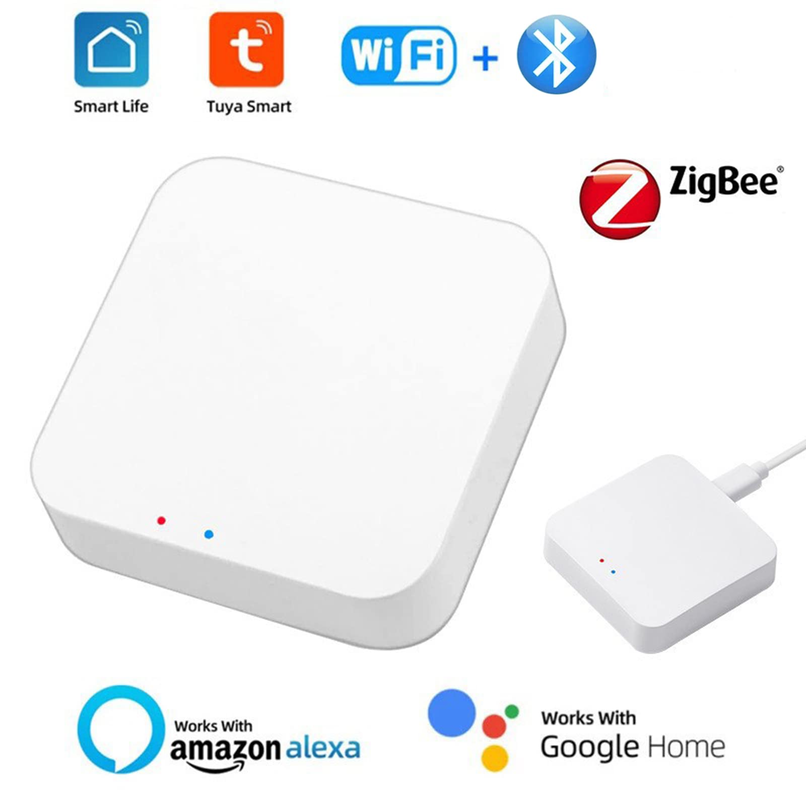 Zigbee 3.0 Hub Wifi & Bluetooth Dual Mode Gateway,Tuya Smart Home Bridge Wireless Remote Controller,Intelligent Bridge Wireless